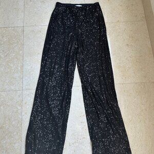 H&M Black/Silver shiny beaded pants